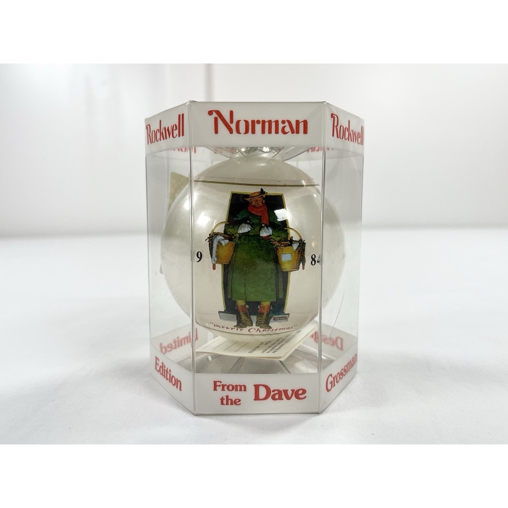 Vintage 1984‎ Norman Rockwell Christmas Bounty Ornament Dave Grossman 10th Ed 45